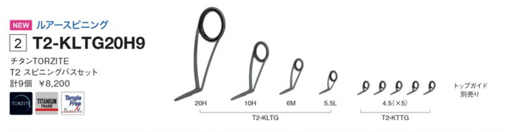 チタンTORZITE スピニングバスセット T-KLTG20H9,淡水ルアー